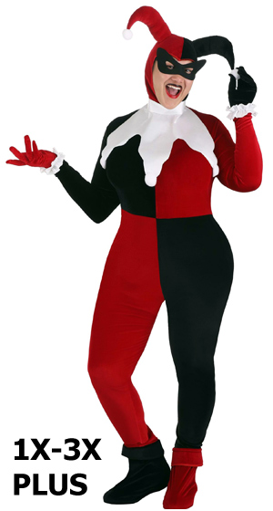 1X 2X 3X Plus Harley Quinn Halloween Costume